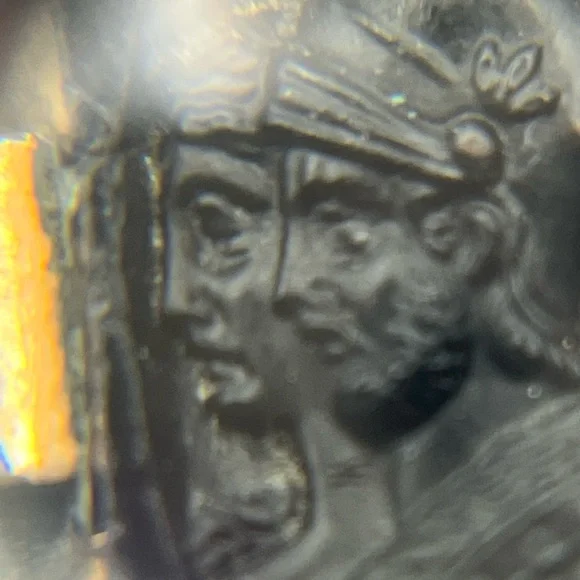 Victorian warrior carved intaglio cameo watch fob pendant for necklace vintage